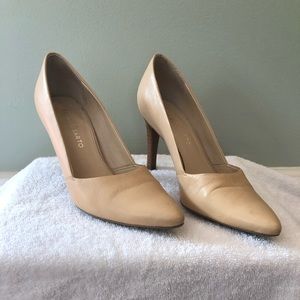 Franco Sarto Leather Nude Heels